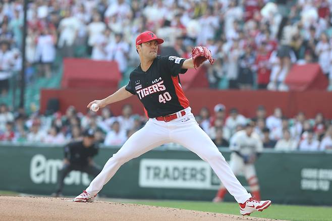 KIA 네일이 22일 인천SSG랜더스필드에서 열린 2025 KBO리그 SSG전에 선발 등판해 역투하고 있다. 사진 | KIA 타이거즈