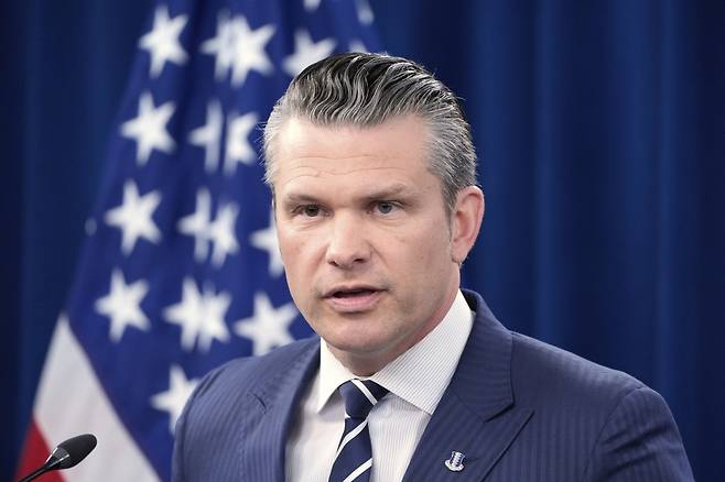 피트 헤그세스 미국 국방부 장관. AP연합뉴스