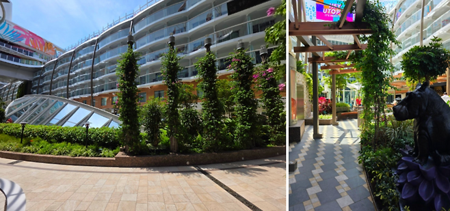 크루즈 내에 자리한 공원 겸 정원 / 사진=김혜성 여행+ 기자