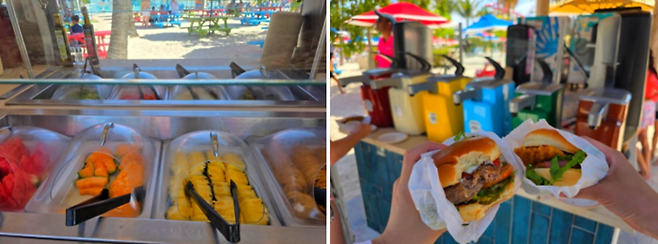 크루즈 탑승객들은 과일, 햄버거, 음료 등 대부분 음식을 추가금 없이 공짜로 이용할 수 있다 / 사진=김혜성 여행+ 기자