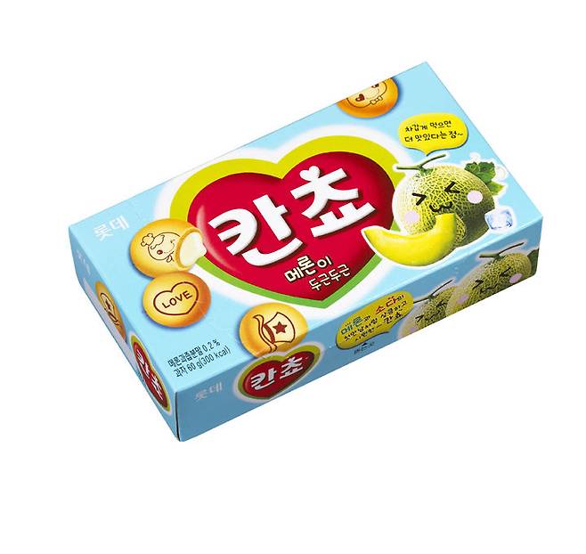 [서울=뉴시스] 2012년 출시했던 칸쵸 메론맛 제품 이미지. (사진=롯데웰푸드) photo@newsis.com  *재판매 및 DB 금지