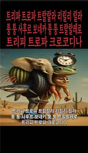 6개의 이탈리안 브레인롯 캐릭터가 합쳐진 모습과 그 능력을 소개하는 영상 [유튜브 캡처. 재판매 및 DB 금지]