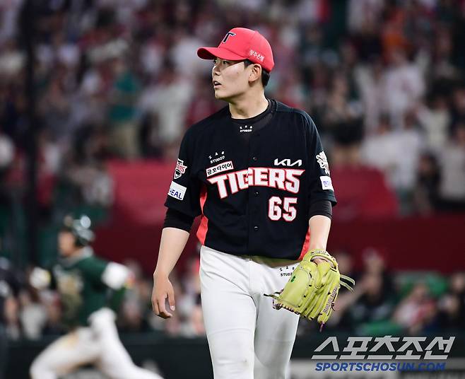 21일 인천 SSG랜더스필드에서 열린 SSG와 KIA의 경기. 10회를 무실점으로 마친 KIA 성영탁. 인천=송정헌 기자songs@sportschosun.com/2025.06.21/