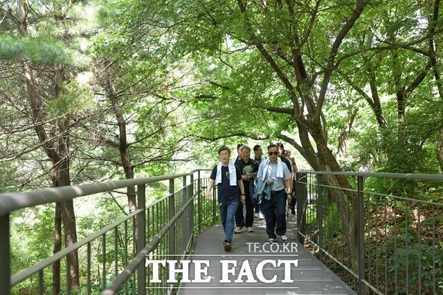 남산자락숲길 데크길 산책./중구
