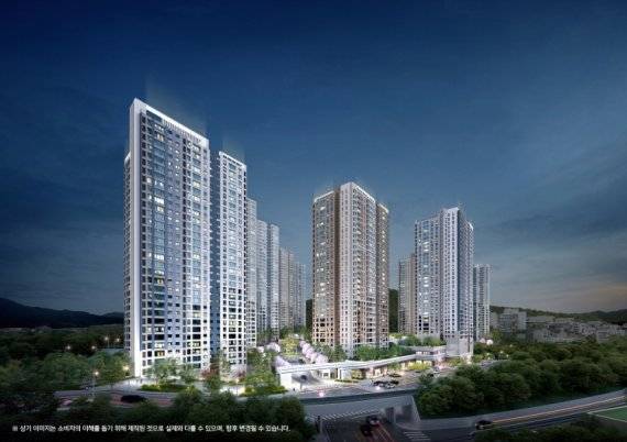 창원 메가시티 자이&위브 야경 투시도