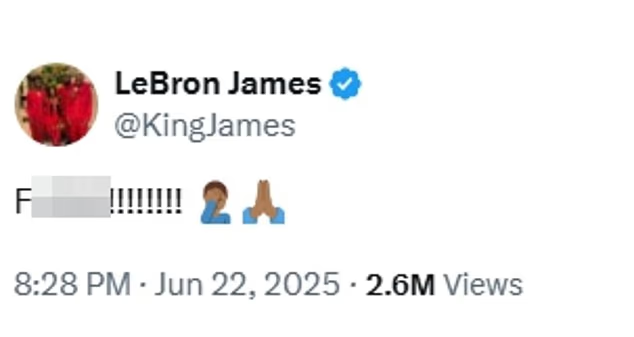 할리버튼의 부상 이후 안타까움의 게시물을 올린 르브론 제임스 SNS