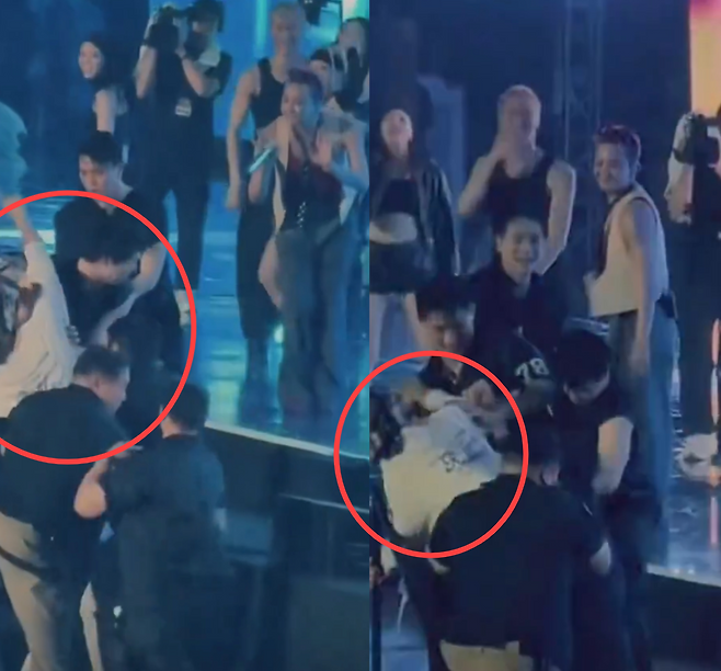 팬의 무대 난입 당시 영상. 온라인 커뮤니티 캡처