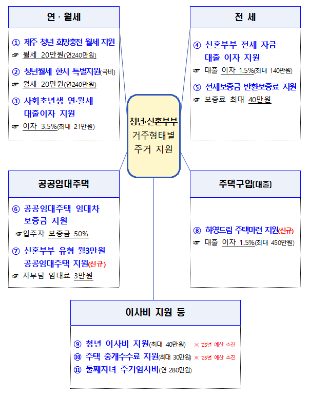 청년·신혼부부 주거복지 체계도.