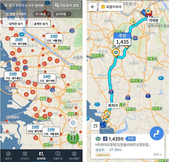맵퍼스 화물차 전용 내비게이션 앱 '아틀란 트럭'이 출시 4년 만에 누적 가입자 수  18만 명, 누적 길안내 3천 만 건을 돌파했다. 사진=맵퍼스