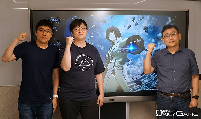 '창세기전 모바일' 디렉터 3인방. 왼쪽부터 미어캣게임즈 남기룡 디렉터, 이권열 크리에이티브 디렉터, 최연규 내러티브 디렉터.