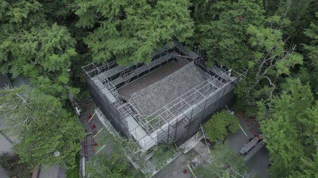 일본 가마쿠라시 고토쿠인에 있던 관월당을 해체하는 과정. 국가유산청 제공