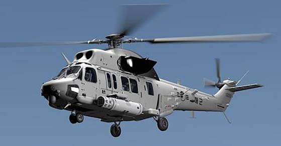 레이저기뢰탐색장비를 장착한 소해헬기 형상안. 사진 방위사업청