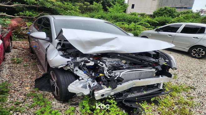 ▲ 정기명 전남 여수시장의 비서실장이 사적으로 몰다 사고를 낸 관용차&nbsp;