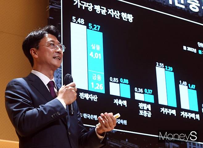 김주영 삼성물산 건설부문 주택영업전략팀장(상무)이 '공급 패러다임 변화와 정비사업 동향'을 주제로 강연하고 있다. /사진=장동규 기자