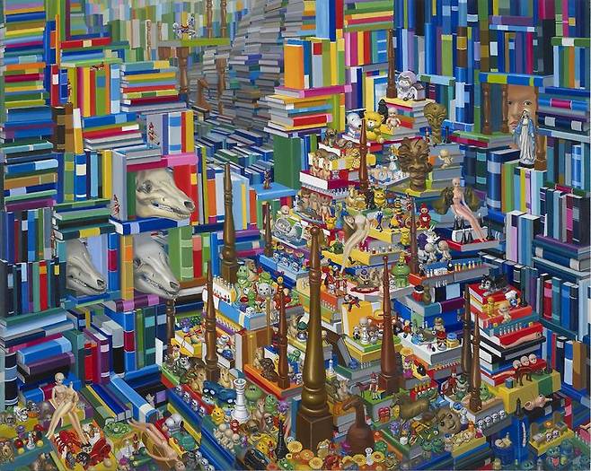 홍경택, 〈서재 3〉, 1995-2001, 캔버스에 유채, 181 × 227 cm, ed.1, 작가 소장 *재판매 및 DB 금지