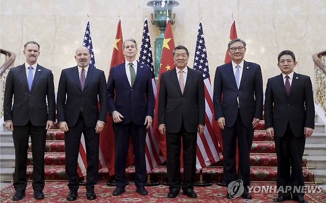 영국 런던서 열린 미중 2차 고위급 무역회담 [신화 연합뉴스 자료사진. 재판매 및 DB 금지]