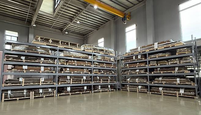 전통건축수리기술진흥재단 수장고에 보관돼 있는 관월당 부재 [국가유산청 제공. 재판매 및 DB 금지]