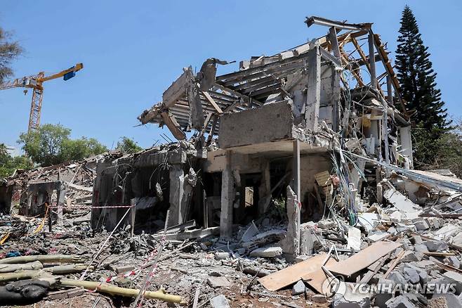 이란의 공격을 받은 이스라엘 텔아비브 [AFP=연합뉴스 자료사진. 재판매 및 DB 금지]