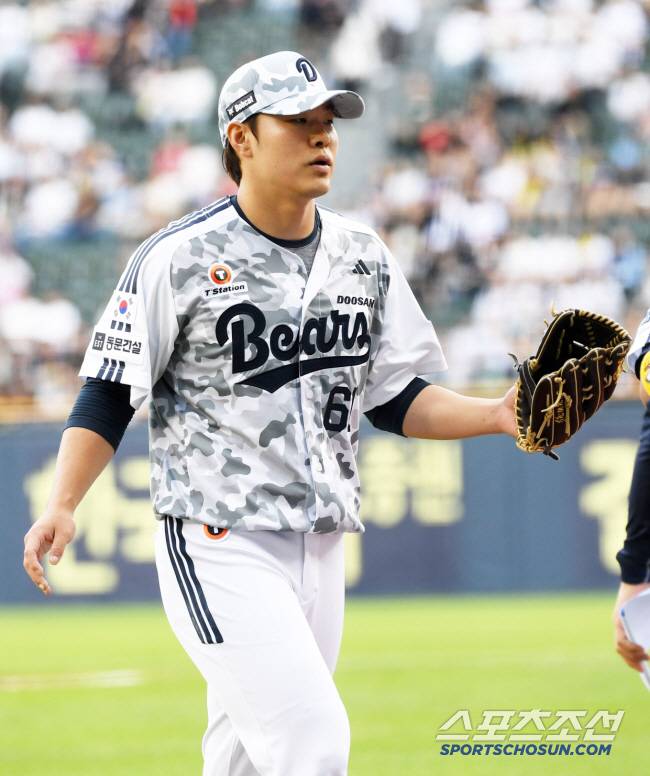 두산 최원준이 숨을 고르고 있다. 잠실=박재만 기자 pjm@sportschosun.com/