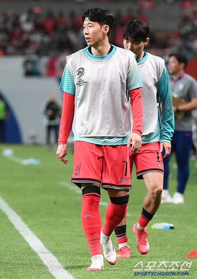 10일 서울월드컵경기장에서 열린 대한민국과 쿠웨이트의 2026년 북중미월드컵 아시아 3차예선 B조 최종전. 손흥민이 몸을 풀고 있다. 상암=정재근 기자 cjg@sportschosun.com/2025.6.10/