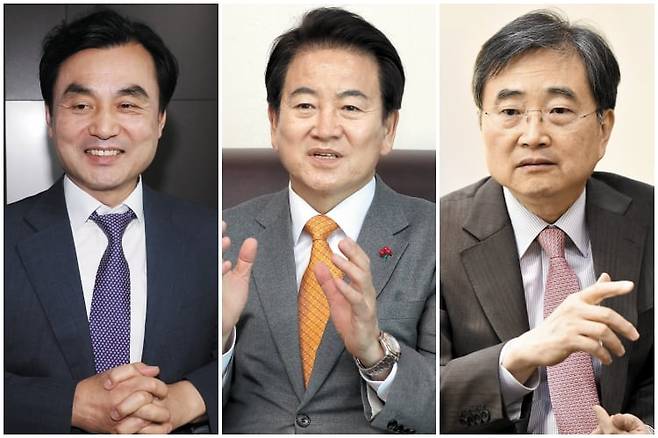 안규백 국방부 장관, 정동영 통일부 장관, 조현 외교부 장관 후보자(왼쪽 부터)