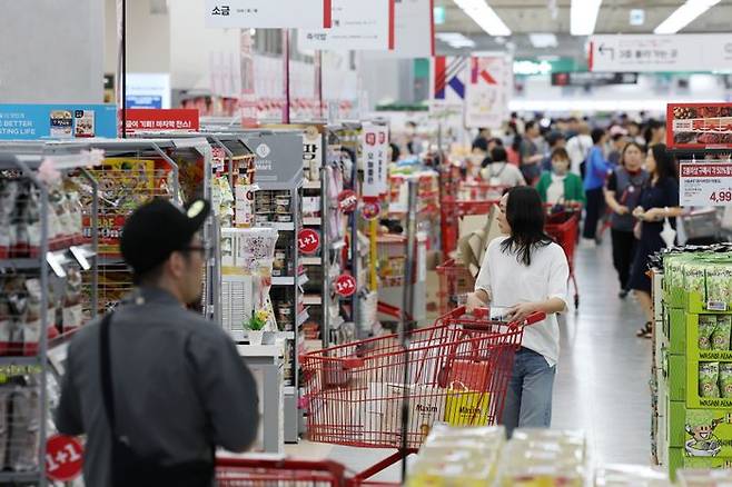 서울 한 대형마트에서 시민들이 장을 보고 있다.ⓒ뉴시스