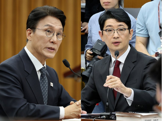 김민석 국무총리 후보자와 국민의힘 주진우 의원. (출처=연합뉴스)