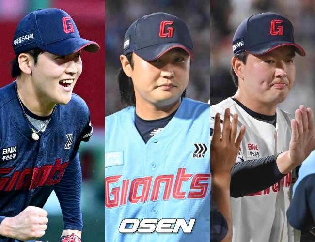 2025시즌 필승조 최준용-정철원-김원중 /OSEN DB