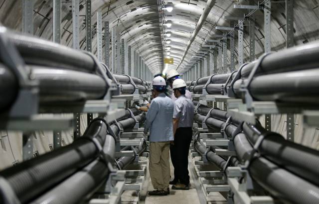 한국전력이 경기도 성남시 분당구 구미동 머내공원 지하 80ｍ에 설치한 지하 전력구 전경. 연합뉴스