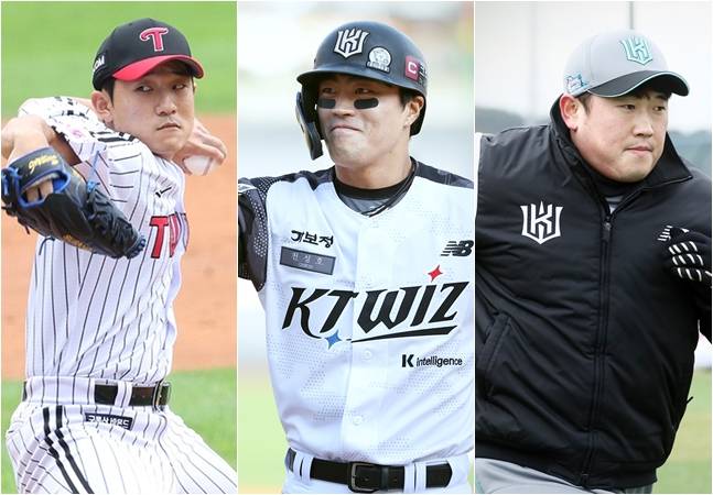 임준형(왼쪽부터), 천성호, 김준태. /사진=스타뉴스, KT 위즈