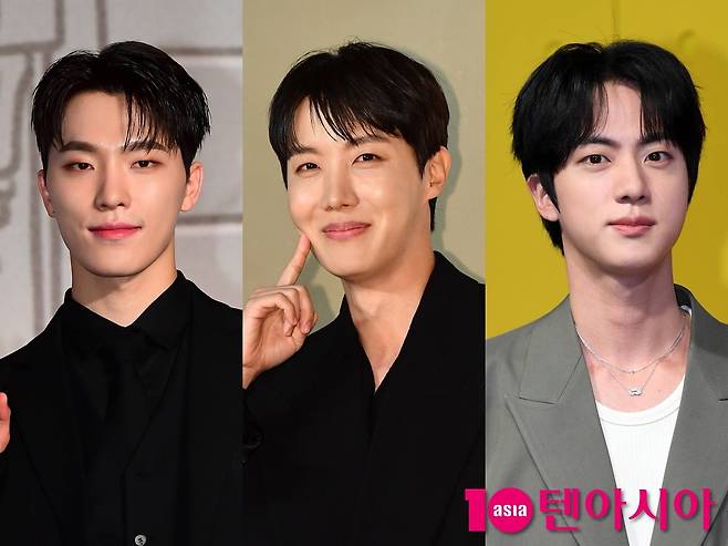 그룹 세븐틴 디노, 방탄소년단 제이홉, 진/사진=텐아시아 사진 DB