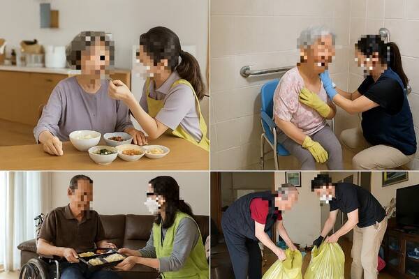 제주가치통합돌봄을 키워드로 한 AI생성 이미지.