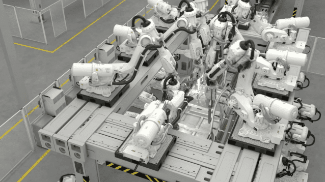 신제품 IRB 6730S는 15초 내에 80개 스폿용접 작업을 수행한다. (사진=ABB)