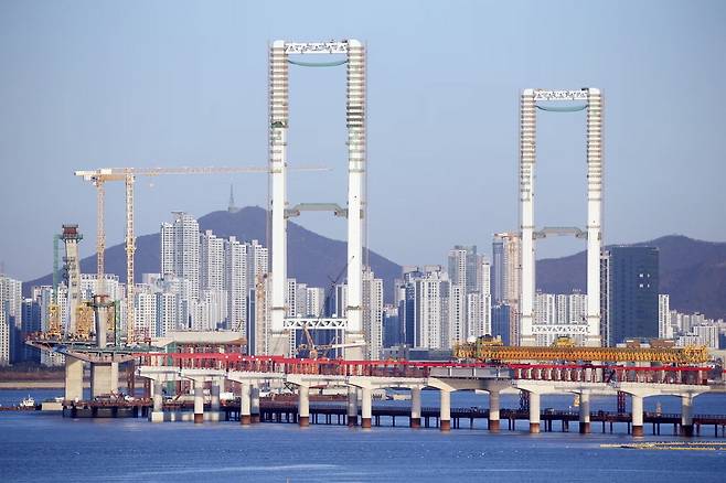 인천 제3연륙교 건설 현장.  뉴스1