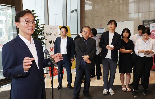 25일 지명 소감 밝히는 전재수 해양수산부 장관 후보자. 연합뉴스