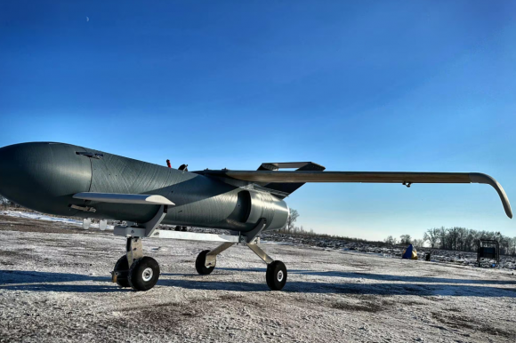 2024년 2월 우크라이나군이 제작 중이라고 밝힌 제트엔진 드론. 페이스북