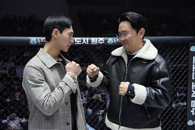 ▲ 윤형빈과 정만수(활동명 밴쯔) ⓒ로드FC