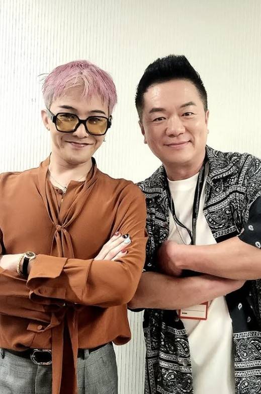 가수 G-드래곤과 김태균. 사진|김태균SNS
