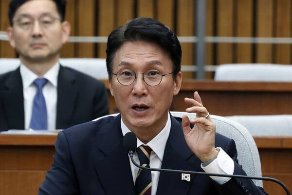 김민석 국무총리 후보자가 지난 6월 25일 서울 여의도 국회에서 열린 인사청문회에서 발언하고 있다./뉴시스