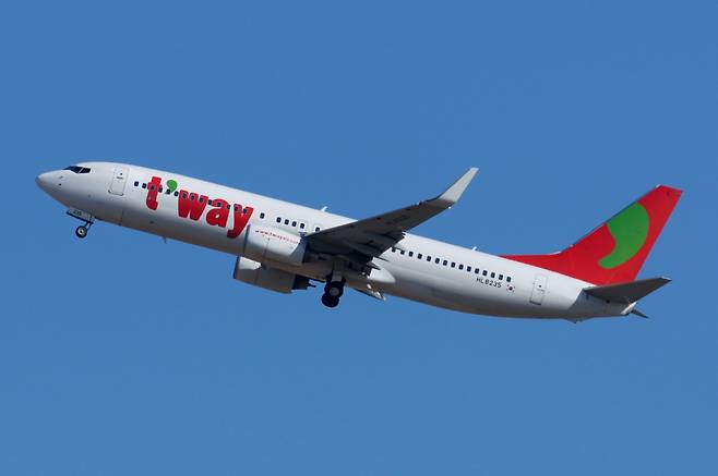 티웨이항공 B737-8KG의 모습/사진= 티웨이항공 제공