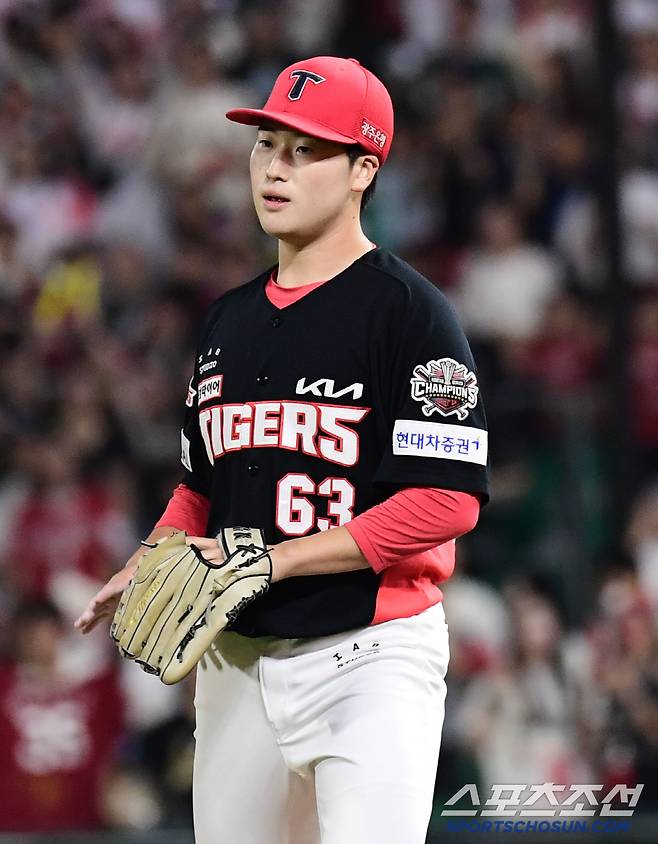 21일 인천 SSG랜더스필드에서 열린 SSG와 KIA의 경기. 11회 연장 무승부로 경기를 마친 KIA 이호민. 인천=송정헌 기자songs@sportschosun.com/2025.06.21/