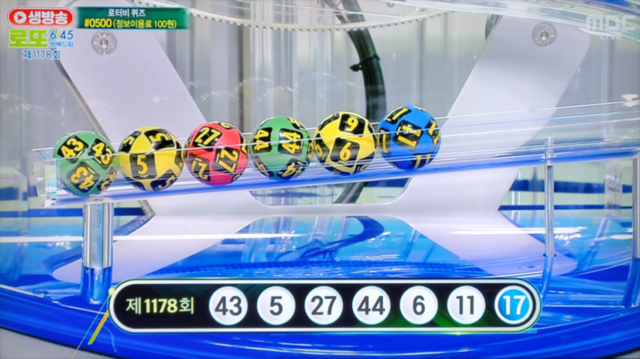 ▲ 제1178회 로또 1등 당첨번호 [동행복권 제공]