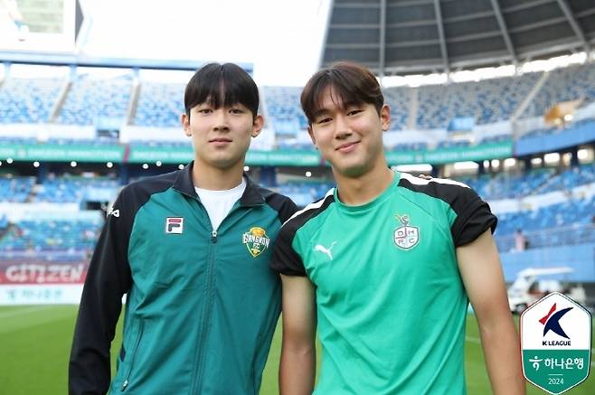 절친한 친구 사이인 양민혁(사진 왼쪽), 윤도영. 사진=한국프로축구연맹