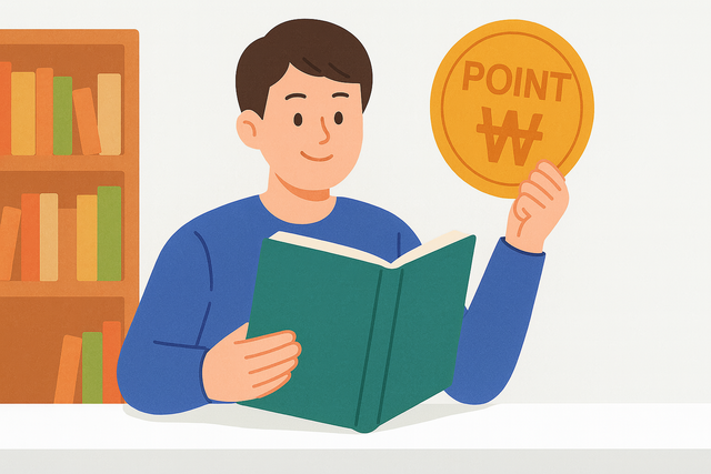 경기도가 7월1일부터 전국 최초로 독서활동에 대한 보상으로 지역화폐를 주는 ‘천권으로 독서포인트제’를 시행한다고 26일 밝혔다. 14세 이상 경기도민 4만명을 대상으로 연간 최대 6만원의 포인트를 지급한다. 사진은 기사의 특정 내용과 관련 없음. OpenAI DALL-E(ChatGPT 생성)