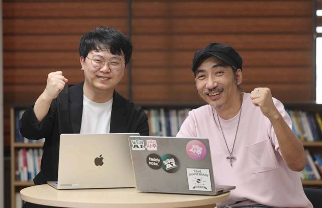 이하늘(왼쪽) 소프트스퀘어드 대표와 김광범 모두의 AI 대표. 이재찬 기자 chan@