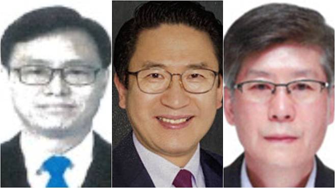 이재명 대통령은 29일 국가정보원 1·2차장과 기획조정실장 인사를 단행했다고 강훈식 대통령실 비서실장이 용산 대통령실에서 브리핑을 통해 밝혔다. 사진 왼쪽부터 이동수 국가정보원 1차장, 김호흥 2차장, 김희수 기조실장./대통령실