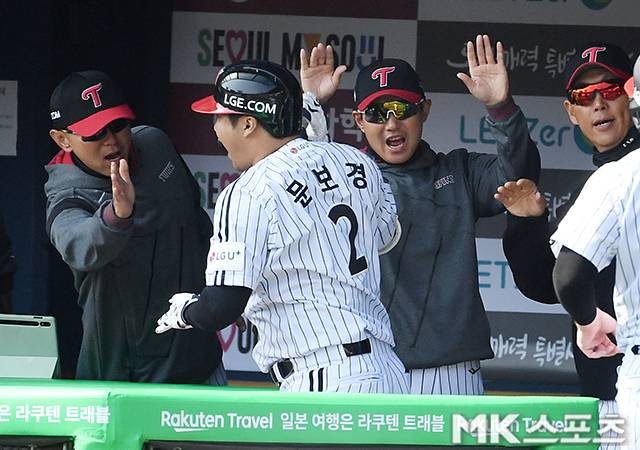 28일 경기에서 홈런포를 가동한 문보경. 사진=천정환 기자