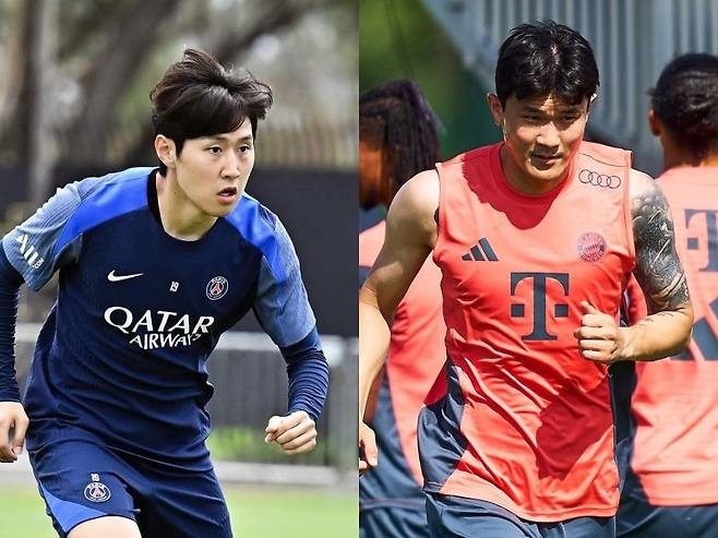 PSG 이강인(왼쪽)과 바이에른 뮌헨 김민재의 EPL 이적 가능성이 대두됐다. 이강인은 아스널의 구애를 받고 있고, 김민재는 뉴캐슬과 연결됐다. 사진출처｜PSG·바이에른 뮌헨 페이스북