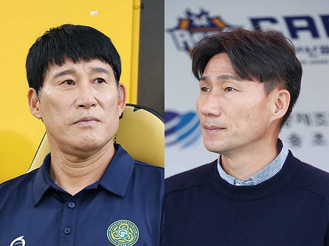 김포 고정운 감독(왼쪽)과 부천 이영민 감독. 사진=한국프로축구연맹