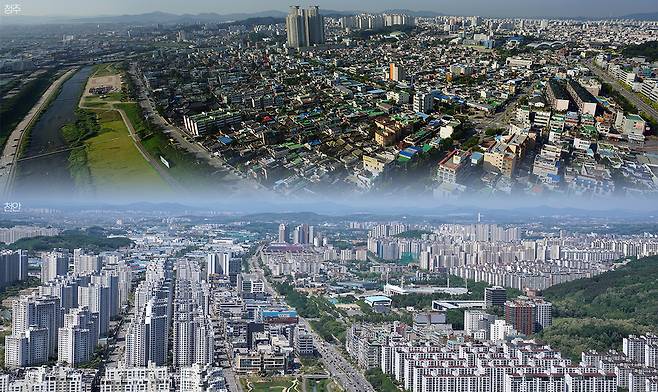 청주시(위). 청주시 제공. 천안시(아래). 천안시 제공.&nbsp;